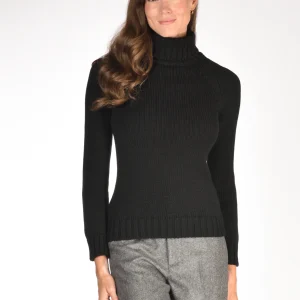 Base Milano Maglia Collo Alto Nero Donna