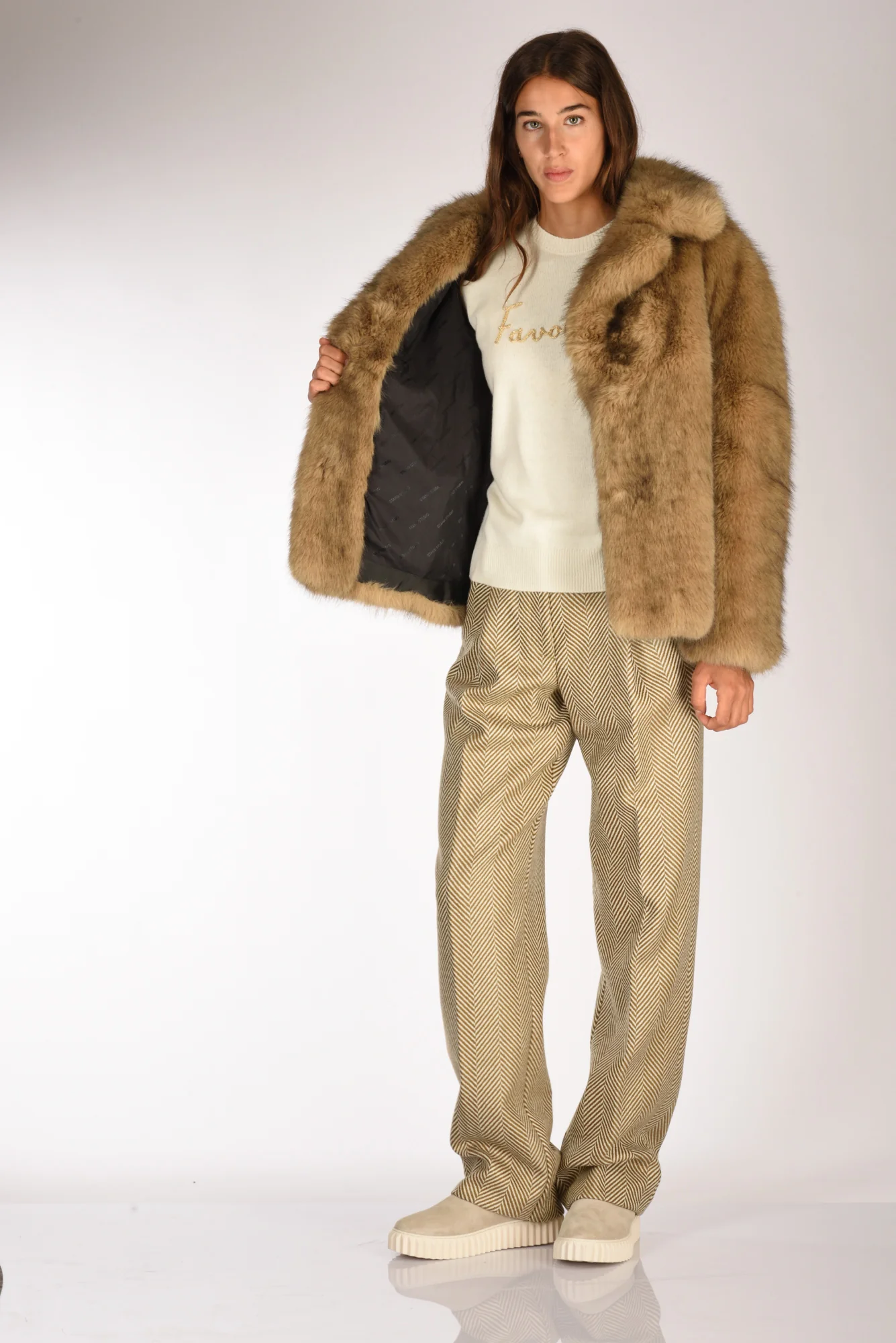 Stand Studio Ecofur Valentina Beige Donna - immagine 7