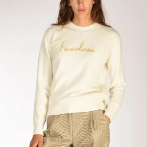 Mc2 Saint Barth Maglia New Queen Bianco/oro Donna