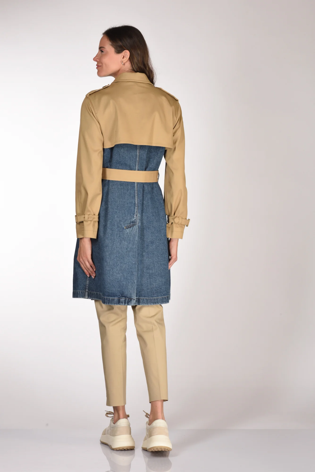 Fay Trench Bitessuto Blu/beige Donna - immagine 6