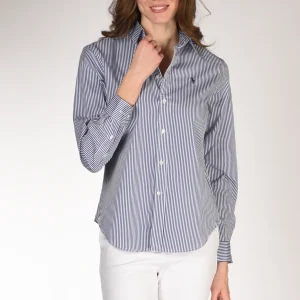 Polo Ralph Lauren Camicia Rigata Bianco/blu Donna