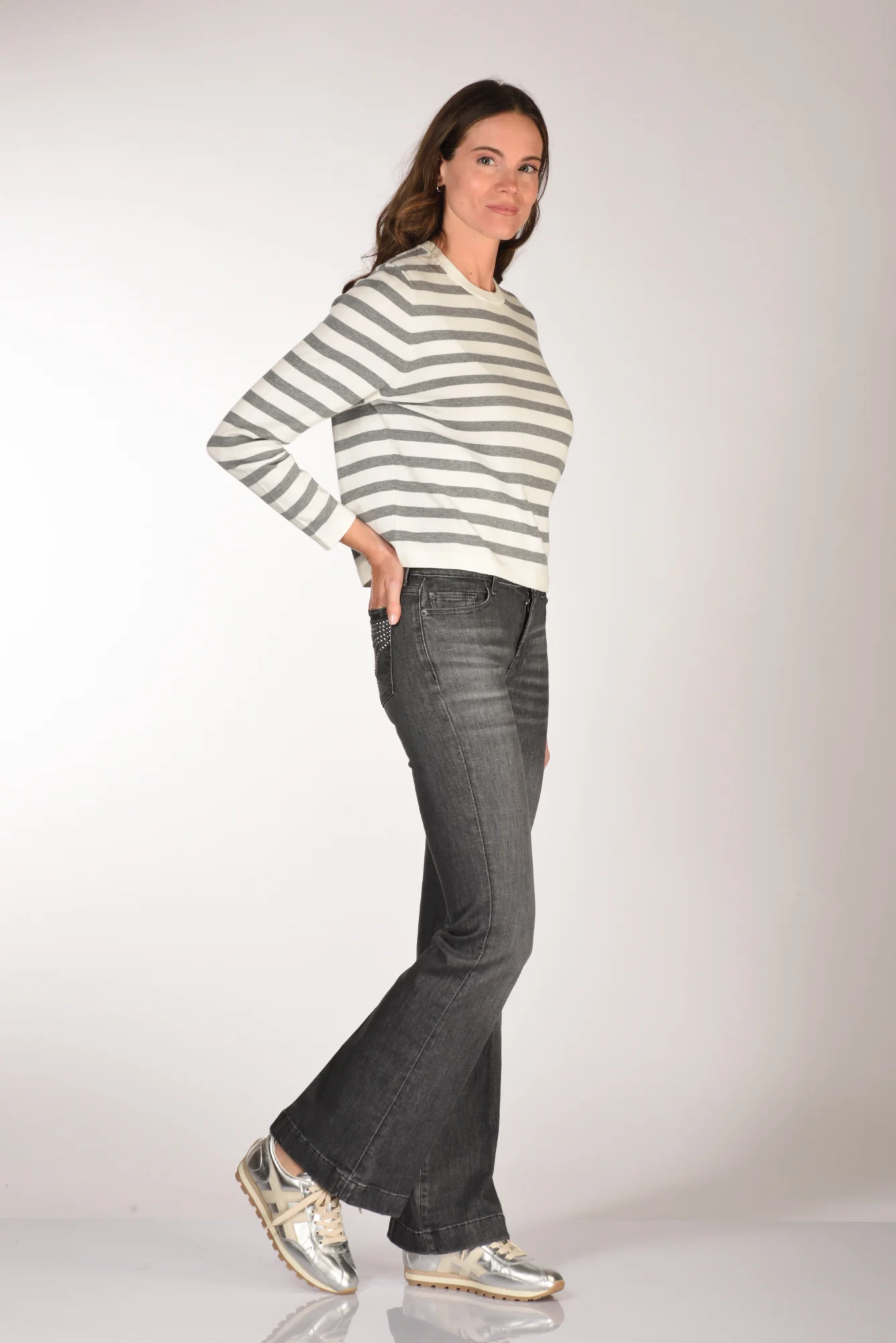 7 For All Mankind Jeans Dojo Grigio Scuro Donna - immagine 3