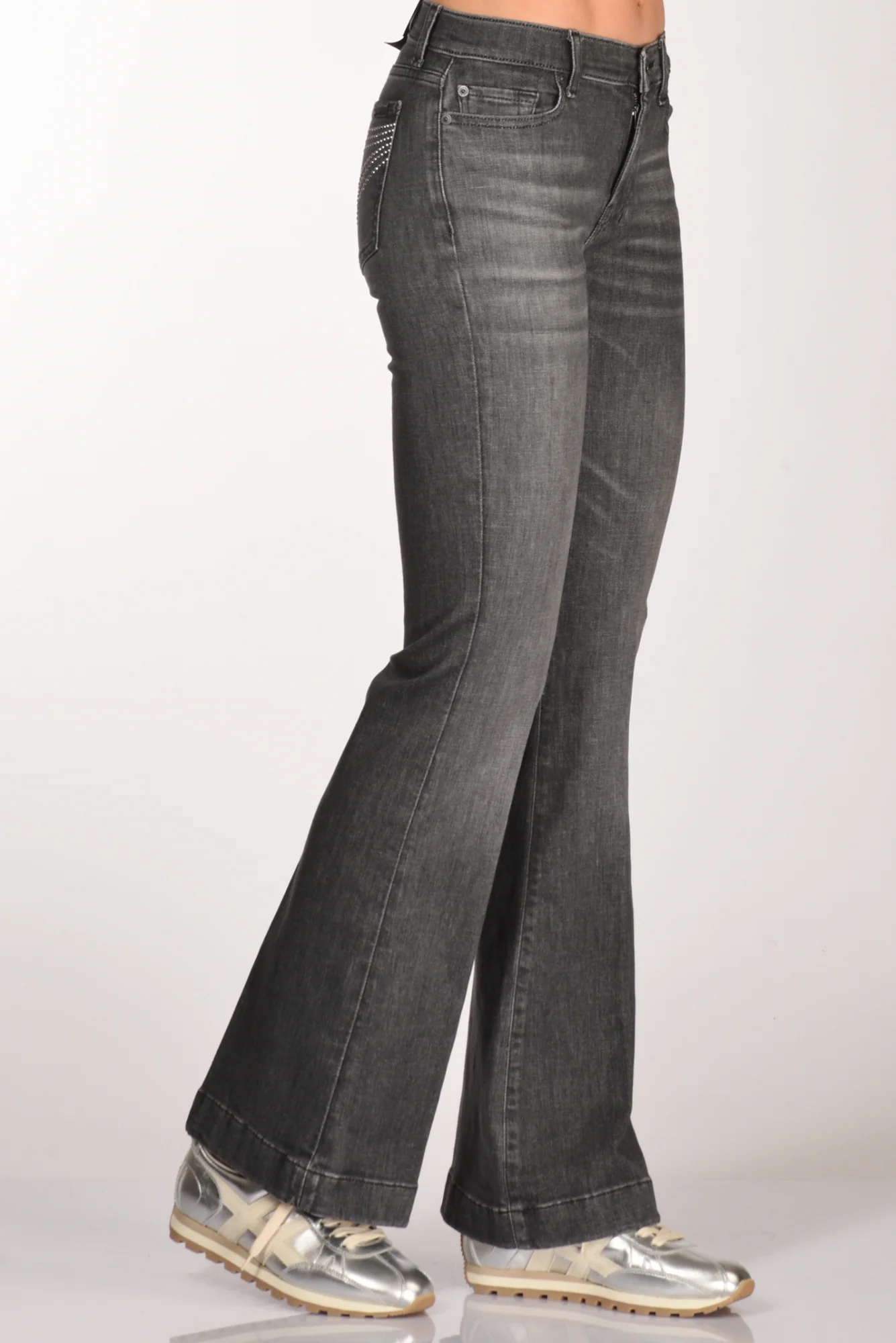 7 For All Mankind Jeans Dojo Grigio Scuro Donna - immagine 5