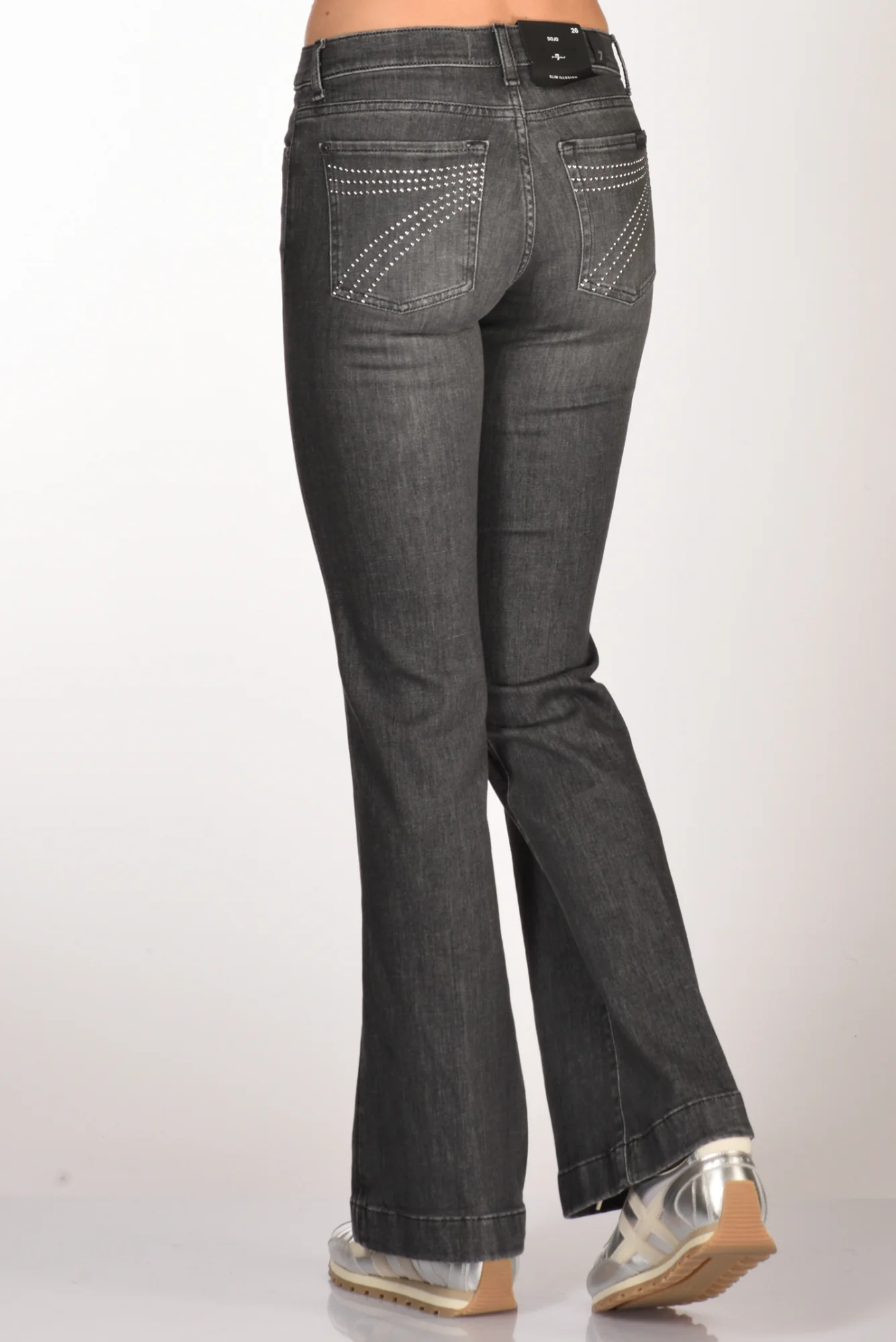 7 For All Mankind Jeans Dojo Grigio Scuro Donna - immagine 7