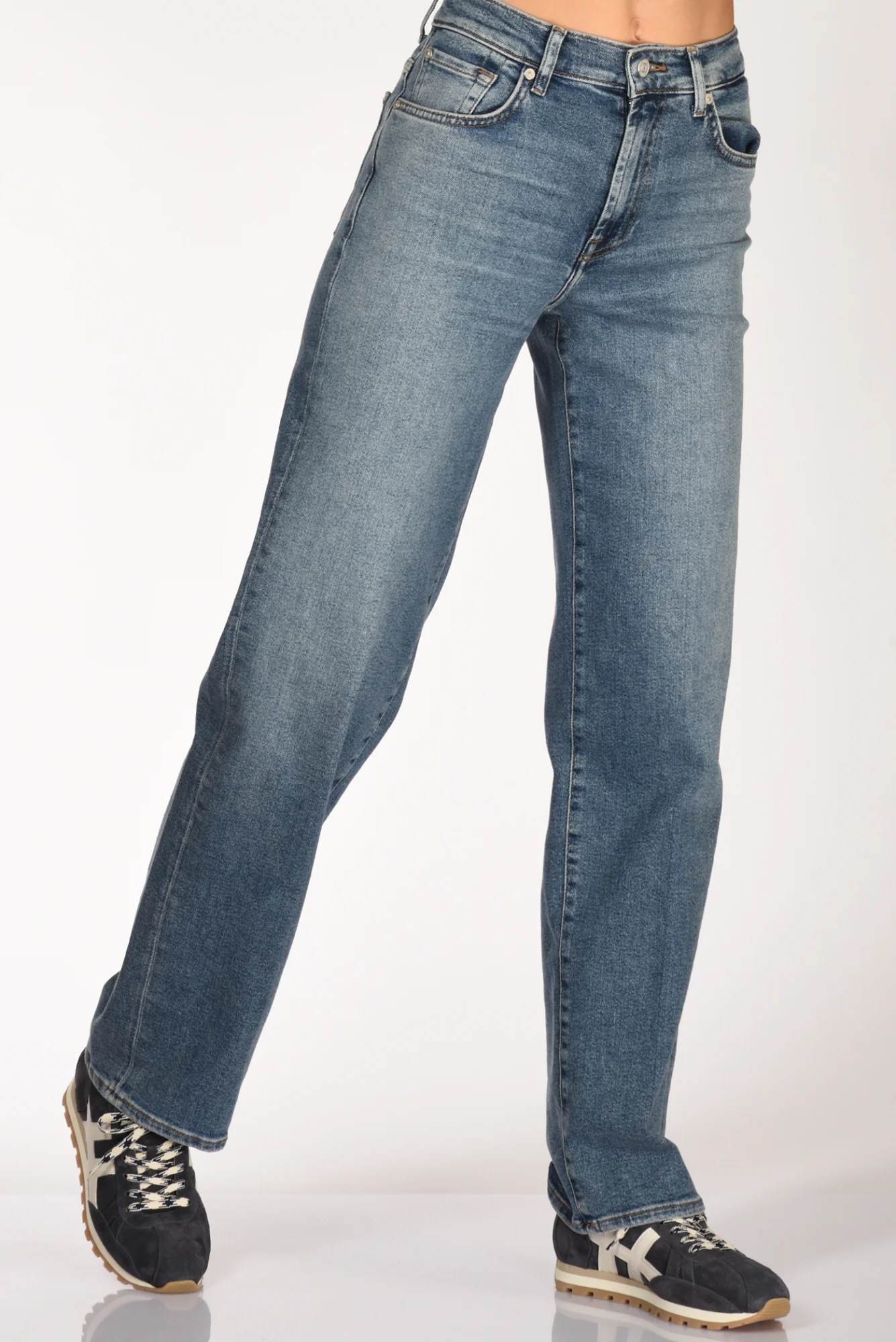 7 For All Mankind Jeans Stovepipe Blu Donna - immagine 2
