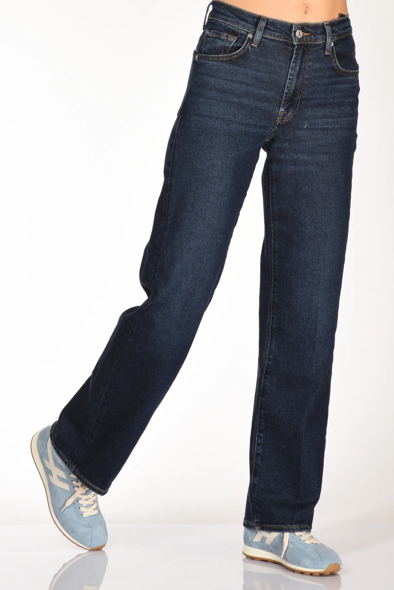 7 For All Mankind Jeans Stovepipe Blu Scuro Donna