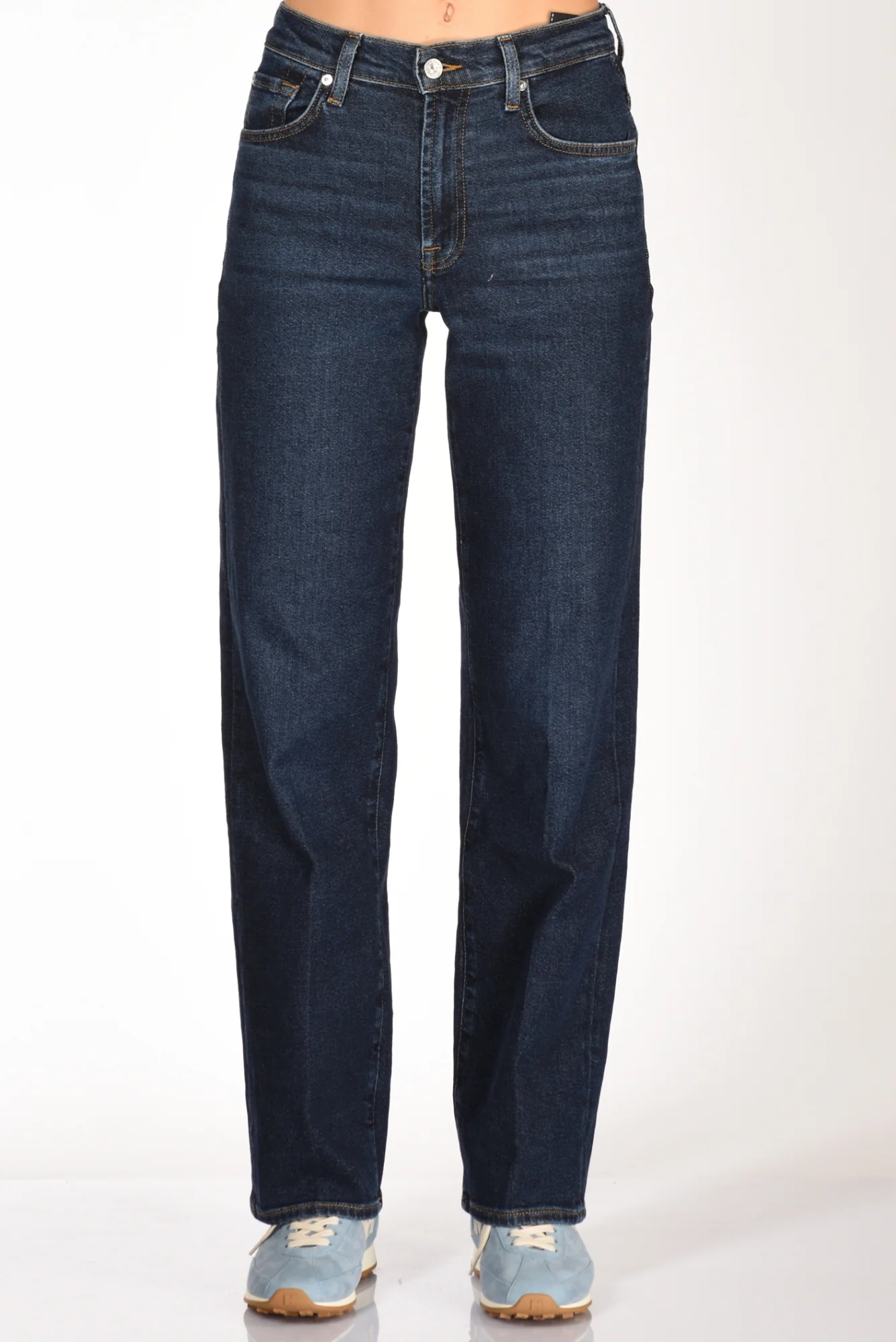7 For All Mankind Jeans Stovepipe Blu Scuro Donna - immagine 4