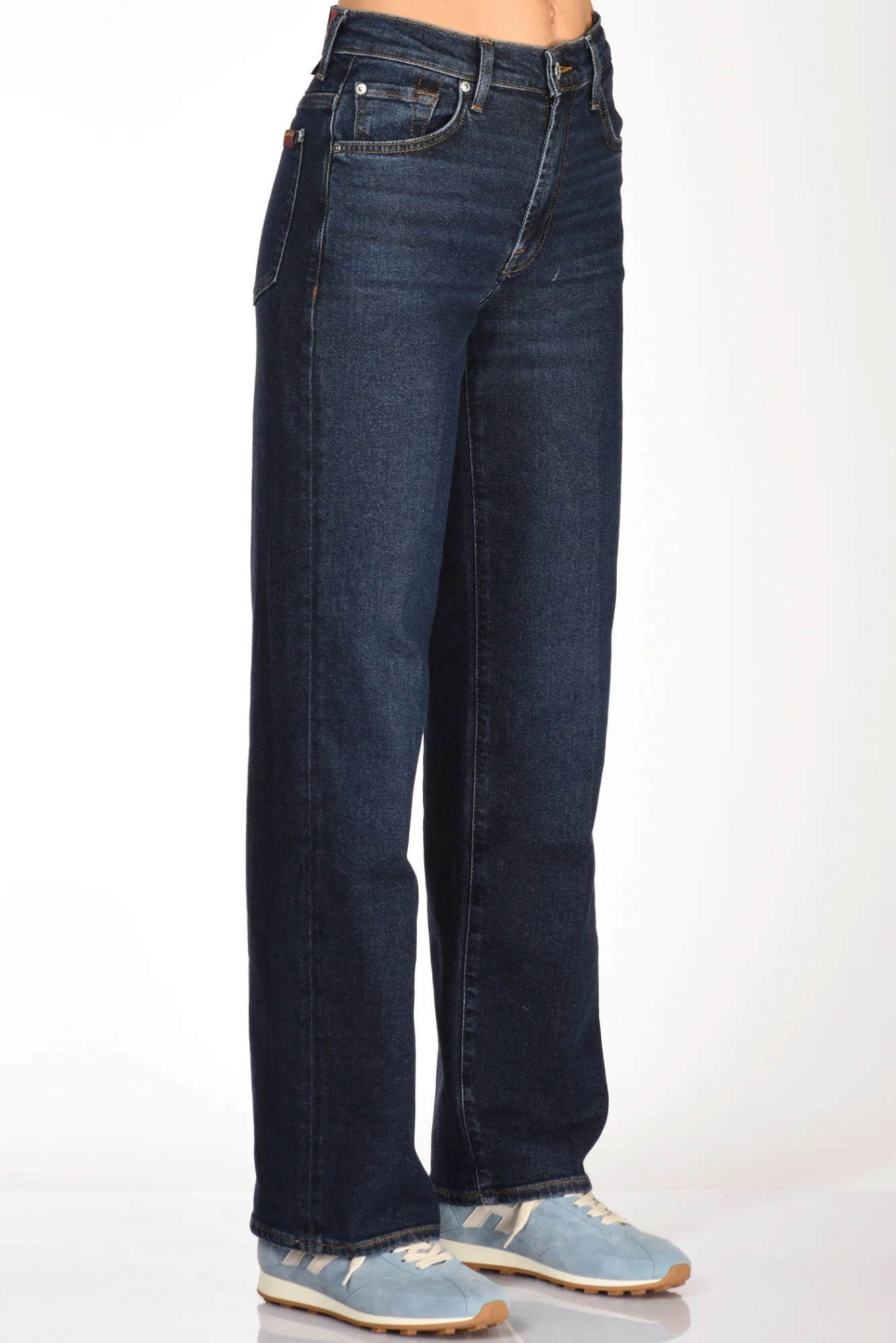 7 For All Mankind Jeans Stovepipe Blu Scuro Donna - immagine 6