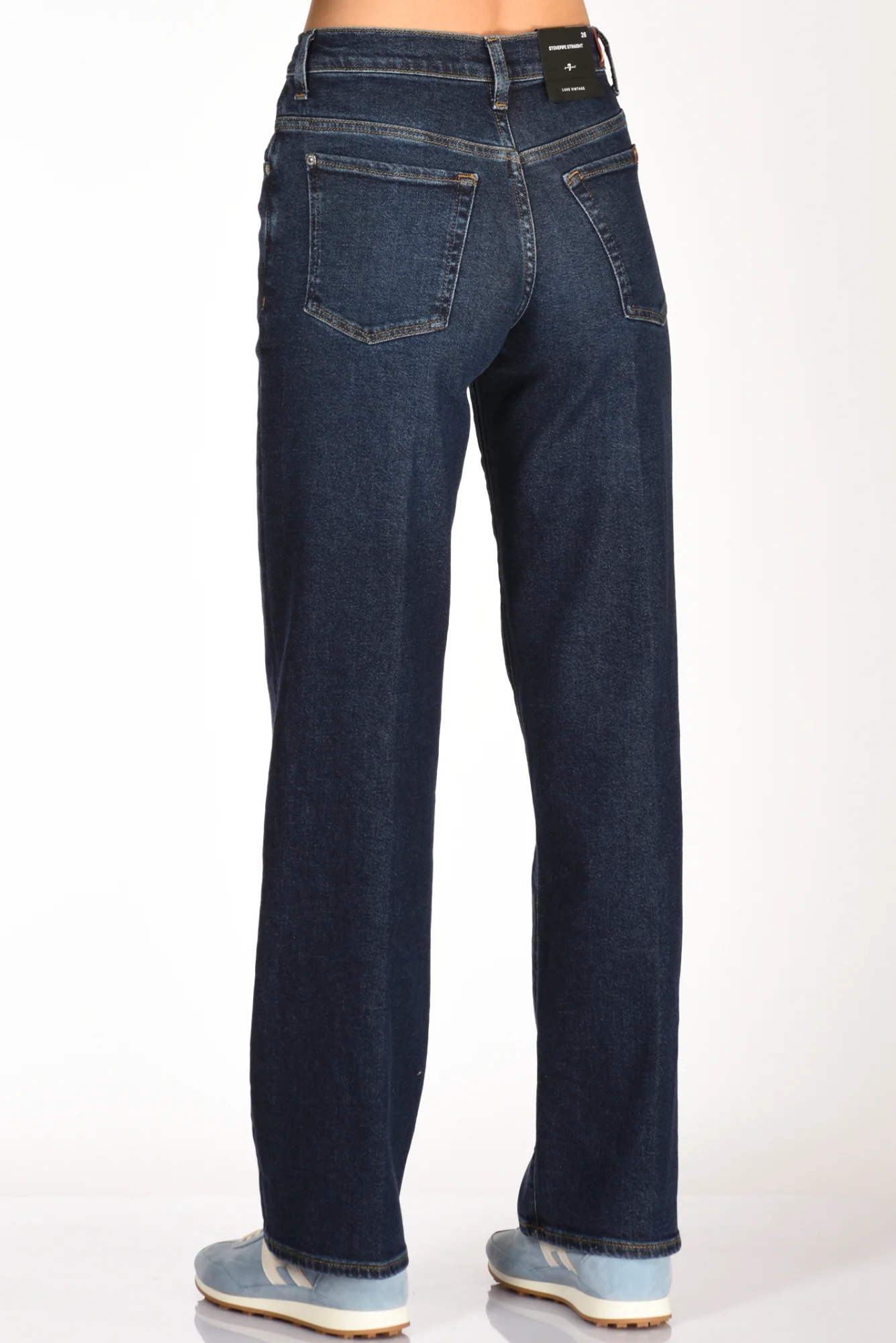 7 For All Mankind Jeans Stovepipe Blu Scuro Donna - immagine 7