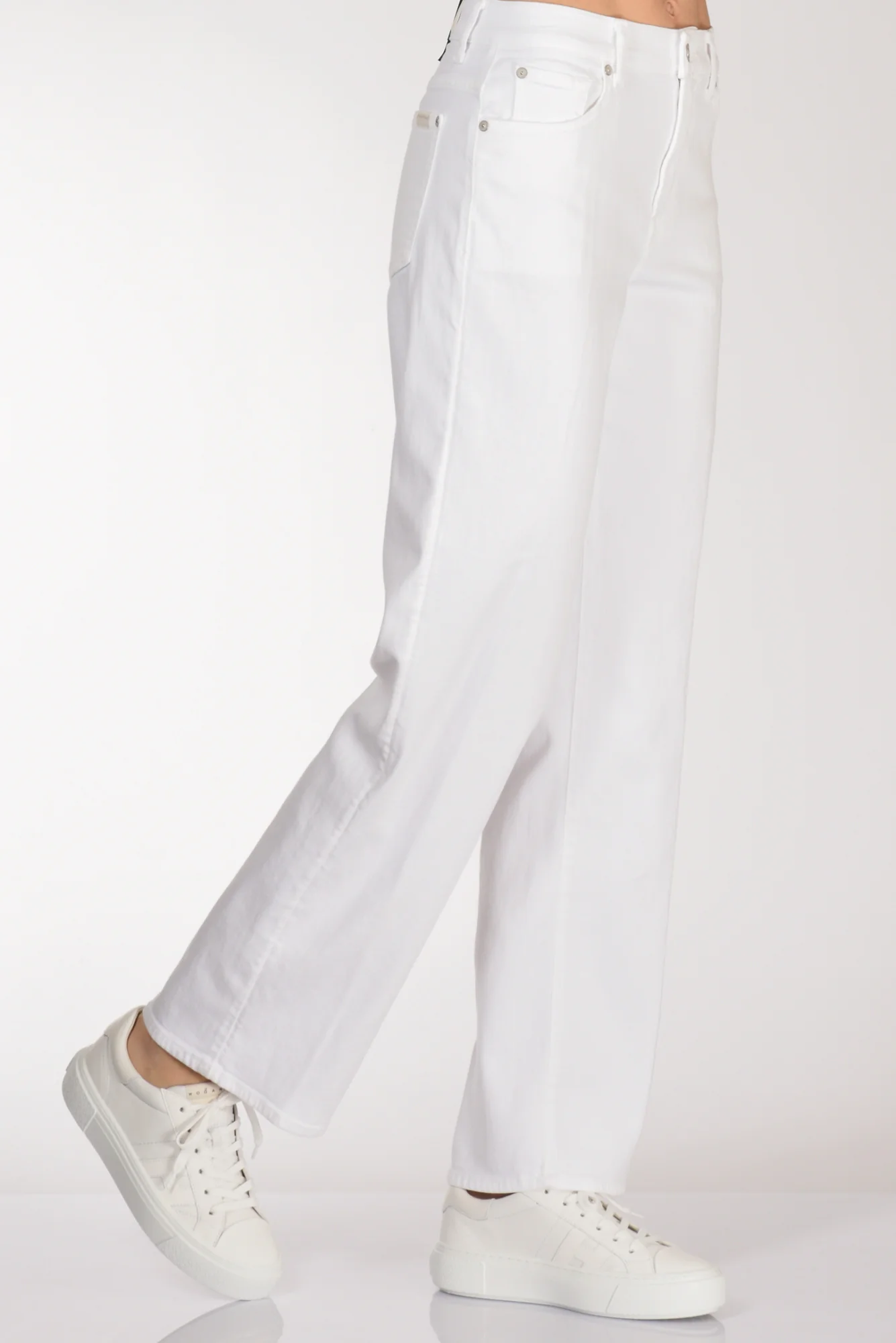 7 For All Mankind Jeans Stovepipe Bianco Donna - immagine 2