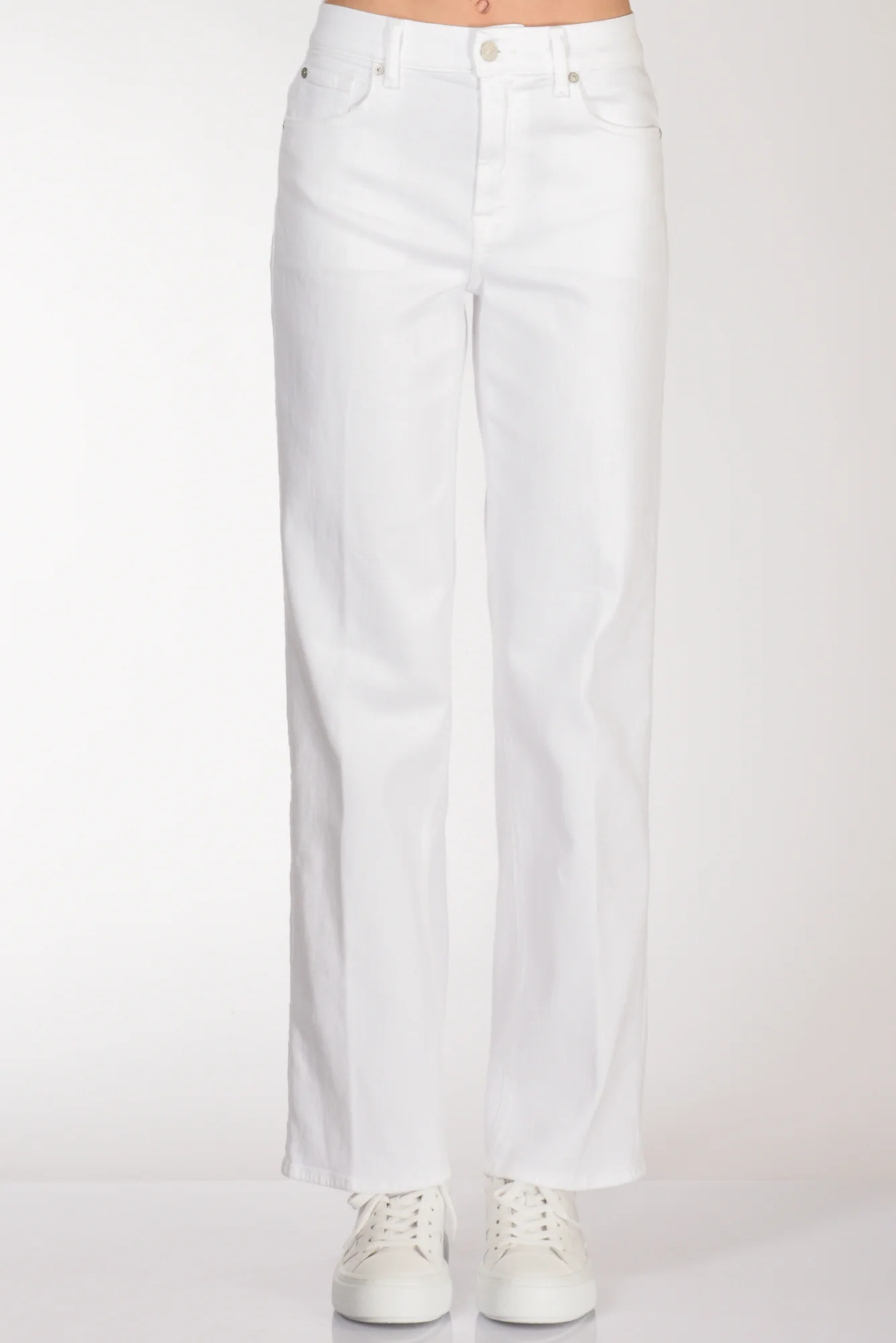7 For All Mankind Jeans Stovepipe Bianco Donna - immagine 4