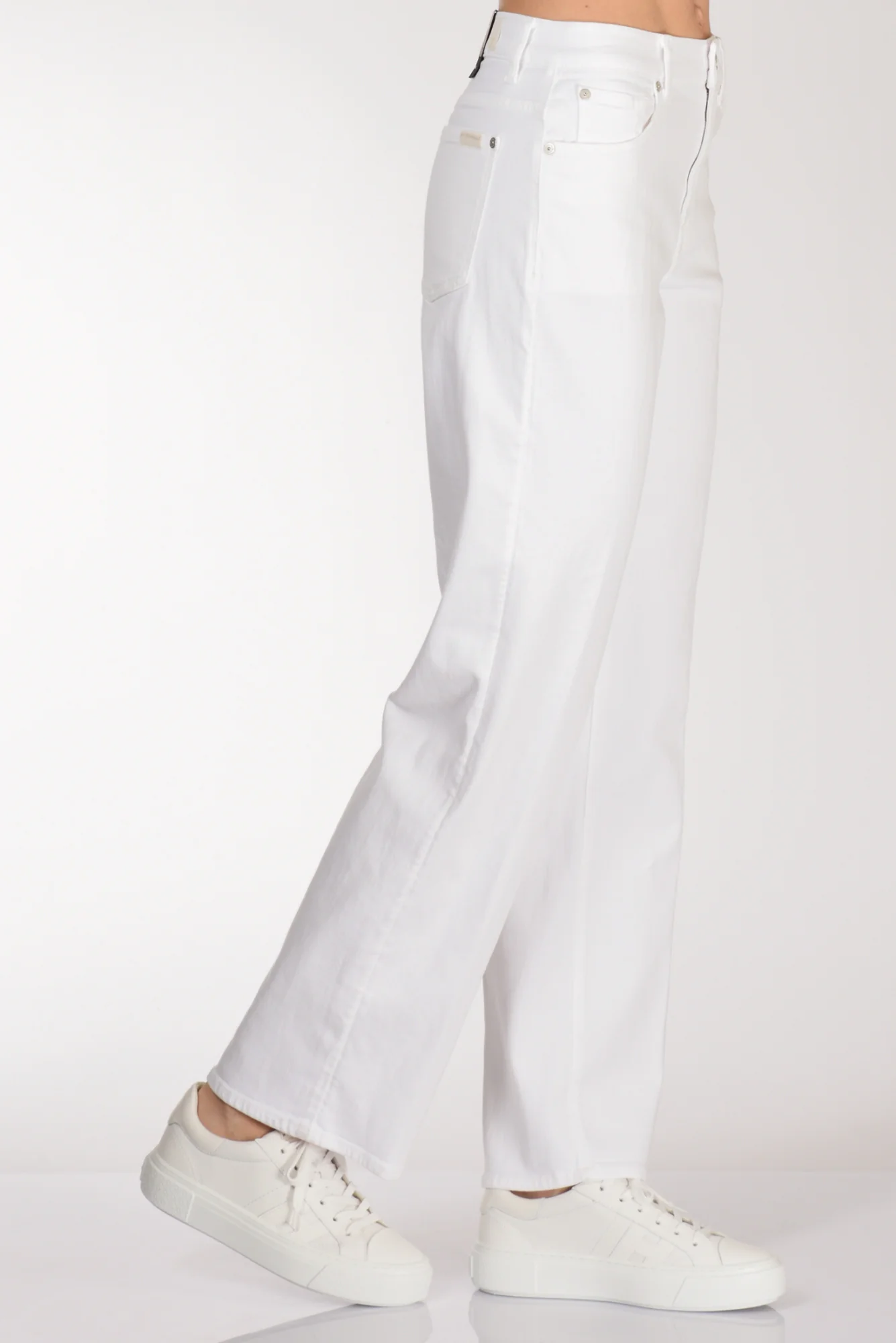 7 For All Mankind Jeans Stovepipe Bianco Donna - immagine 6