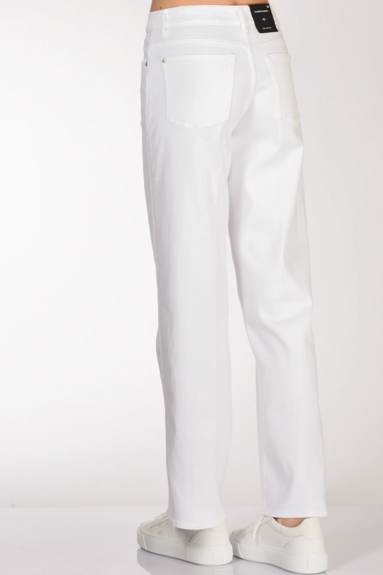 7 For All Mankind Jeans Stovepipe Bianco Donna - immagine 7