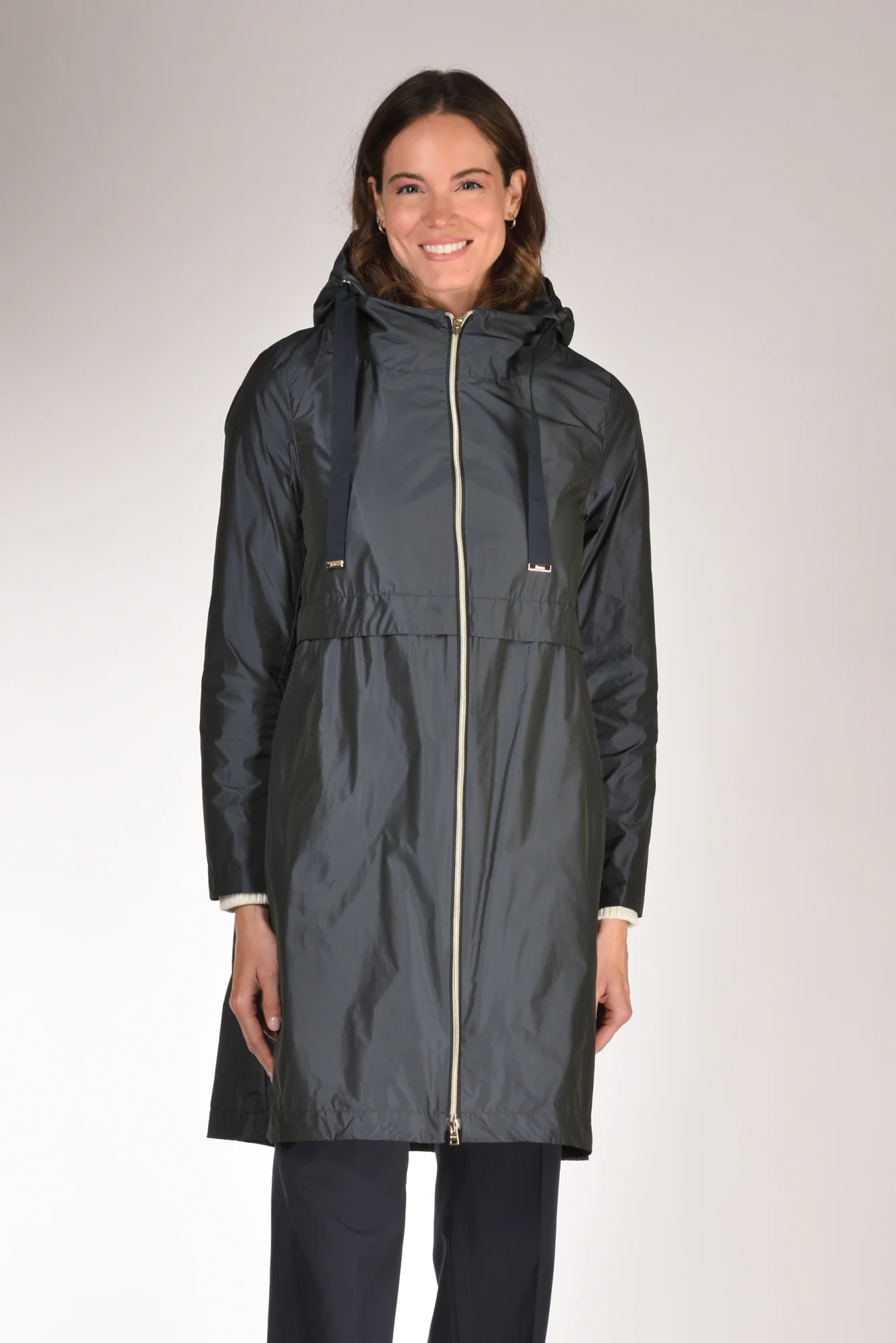 Herno Parka Taffeta Blu Donna