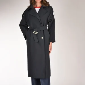 Herno Trench Lungo Blu Donna