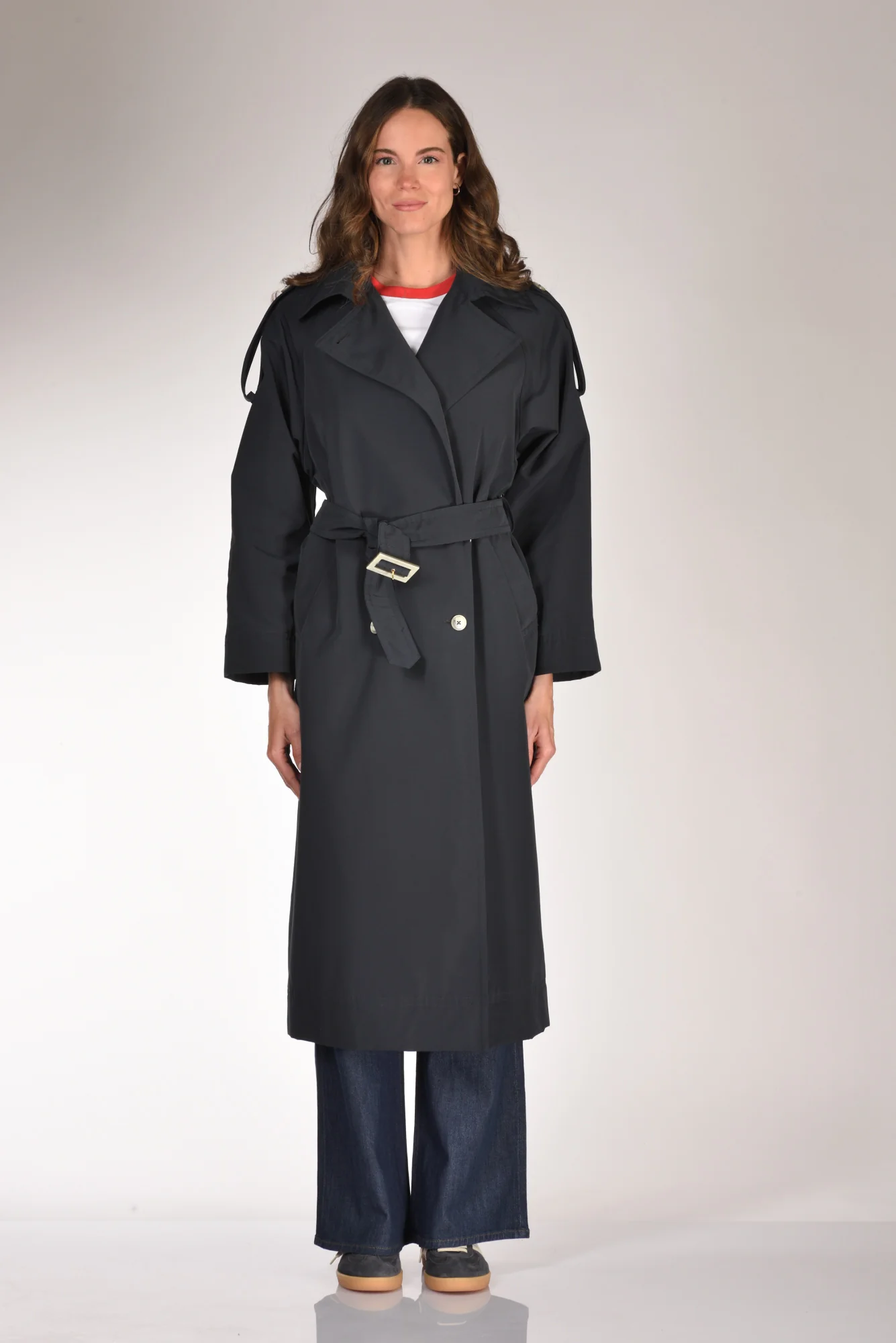 Herno Trench Lungo Blu Donna - immagine 3