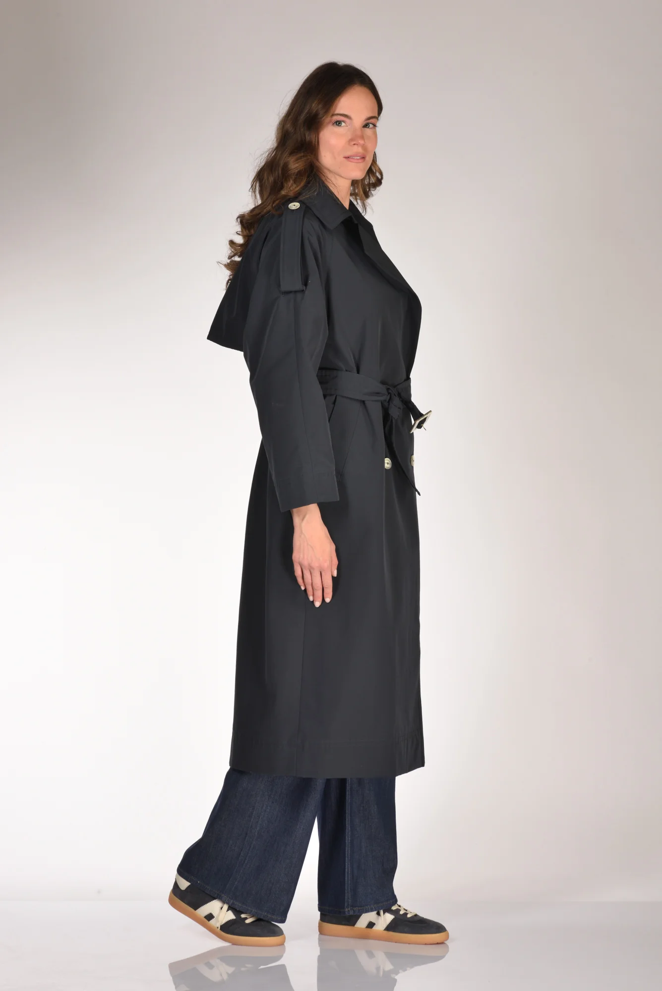 Herno Trench Lungo Blu Donna - immagine 5