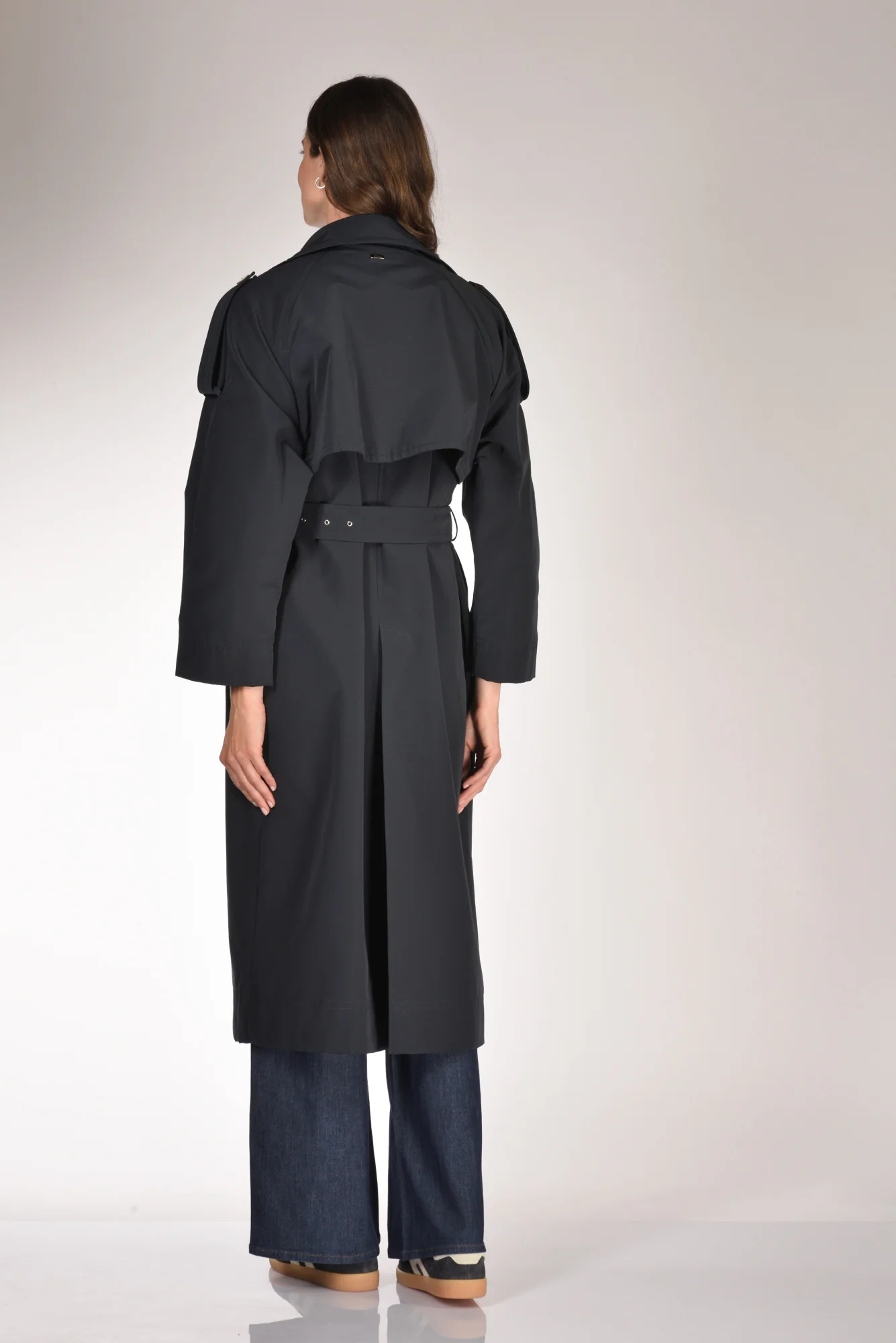 Herno Trench Lungo Blu Donna - immagine 6