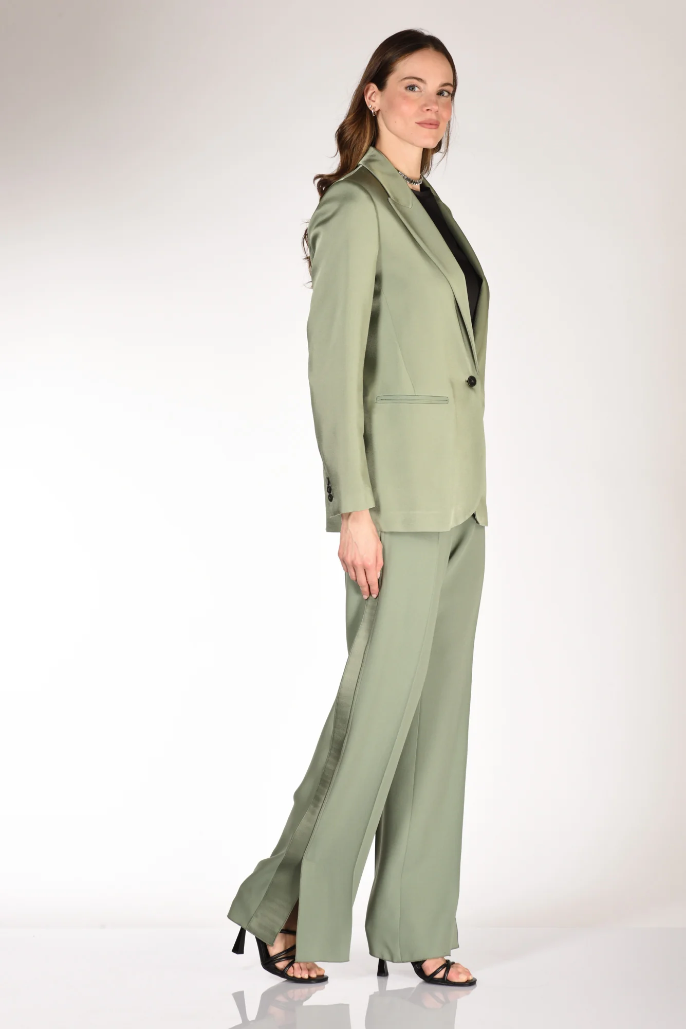 Forte Forte Pantaloni Satin Verde Donna - immagine 3