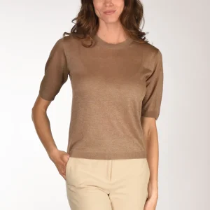 Zanone Slowear Maglia Tshirt Beige Scuro Donna