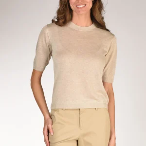 Zanone Slowear Maglia Tshirt Beige Chiaro Donna