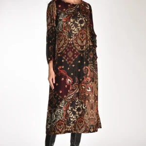 Gabriele Bellini Abito Stampato Arancio/nero Donna