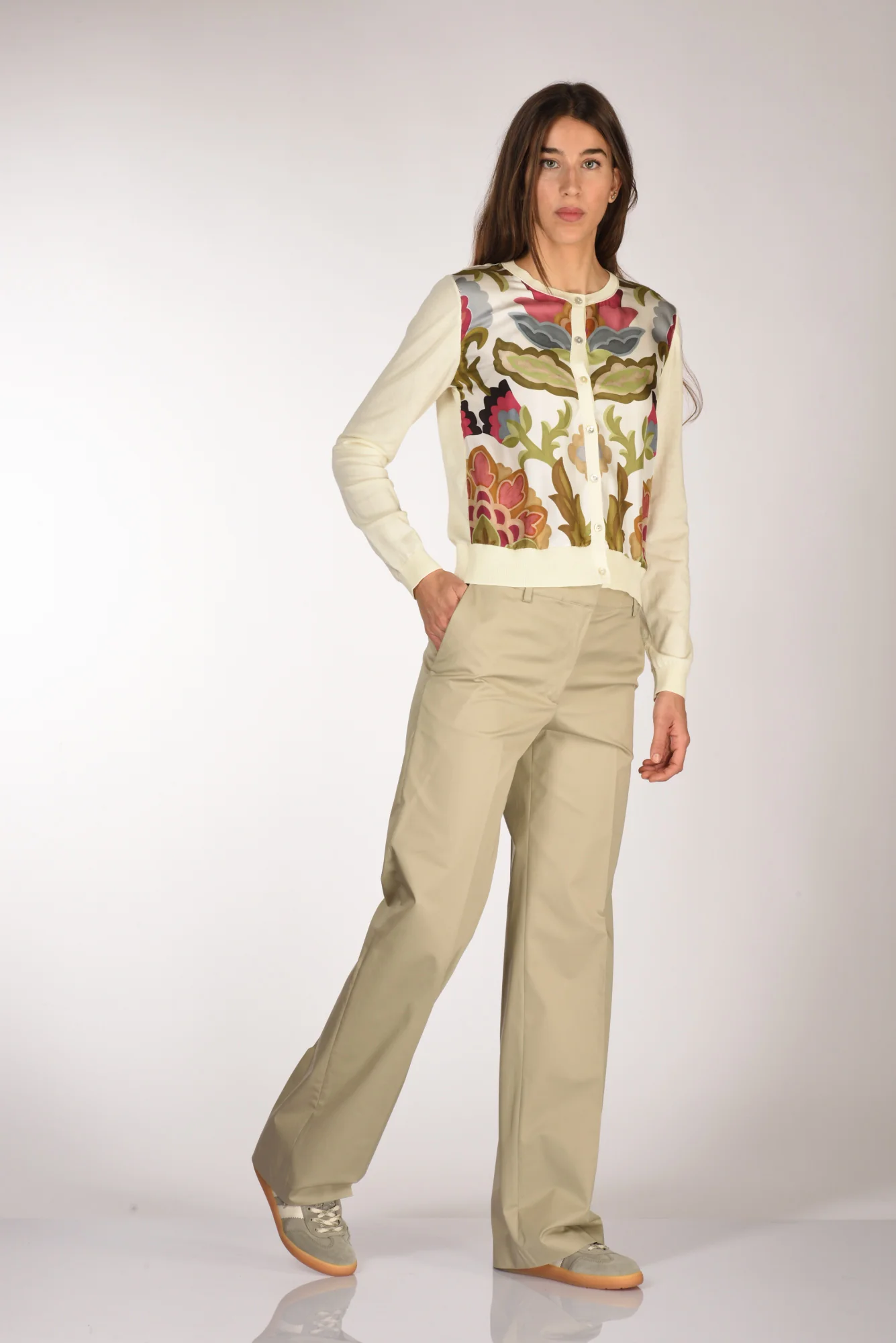 Pt Torino Pantalone Francois Beige Chiaro Donna - immagine 3