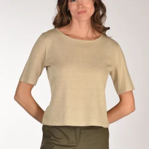Base Milano Maglia Over Beige Donna