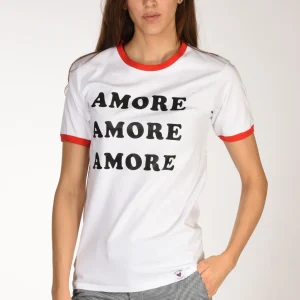 Alessandro Enriquez Tshirt Stampa Bianco/nero/rosso Donna