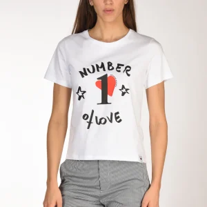 Alessandro Enriquez Tshirt Stampa Bianco/nero/rosso Donna