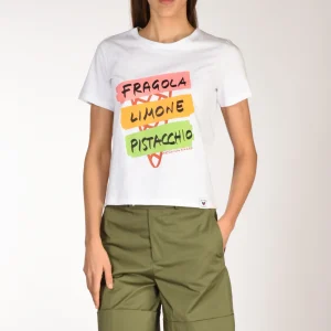 Alessandro Enriquez Tshirt Stampa Bianco/multicolor Donna