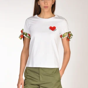 Alessandro Enriquez Tshirt Stampa Bianco/rosso Donna