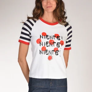Alessandro Enriquez Tshirt Stampa Bianco/nero/rosso Donna