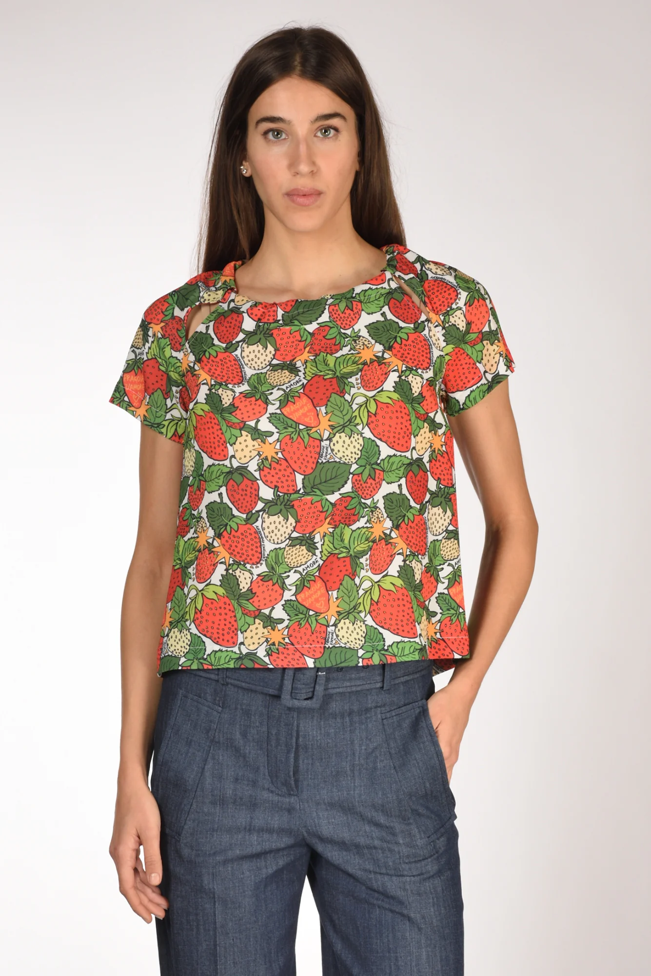 Alessandro Enriquez Camicia Stampa Rosso/verde/bianco Donna