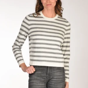 Allude Maglia Rigata Grigio/bianco Donna
