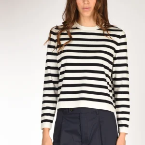 Allude Maglia Rigata Blu/bianco Donna