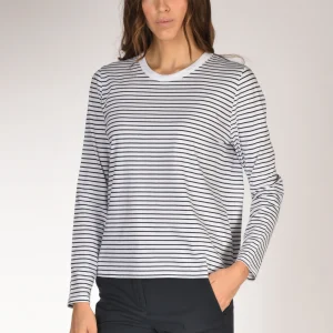 Allude Maglia Rigata Bianco/blu Donna
