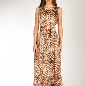 Gabriele Bellini Abito Stampa Marrone/beige Donna