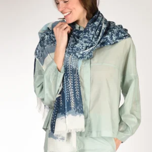 Pyaar Sciarpa Stampata Blu/beige Chiaro Donna