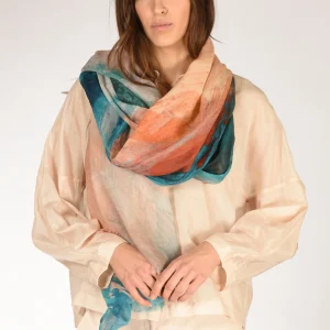 Pyaar Sciarpa Stampata Azzurro/rosa/verde Donna