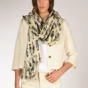 Pyaar Sciarpa Stampata Bianco/nero Donna