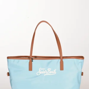 Mc2 Saint Barth Borsa City Bag Azzurro/marrone Chiaro Donna