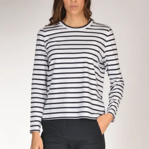 Allude Maglia Rigata Bianco/blu Donna