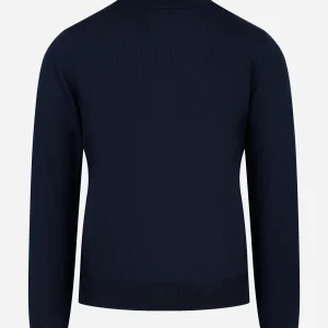 Lupetto blu in lana merinos finezza 12 blu