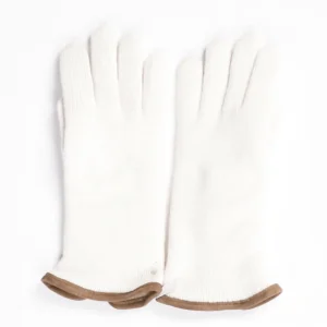Alpo Guanti In Maglia Bianco Latte Donna