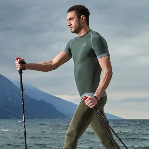 Maglia tecnica sportiva manica corta in Lana Merino uomo