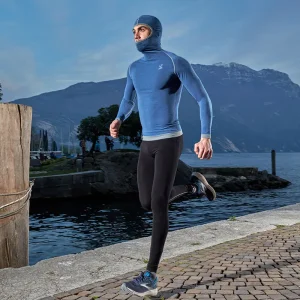 Maglia termica da sci in Lana Merino con passamontagna integrato uomo