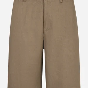 Shorts Curico beige in lino e viscosa