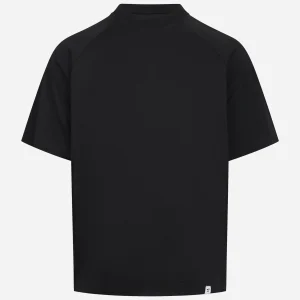 T-shirt in cotone con spalla raglan nero Lienz