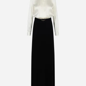 Abito Red Carpet in raso e velluto Bianco